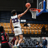 Elton James with the one hand finish of the fast break