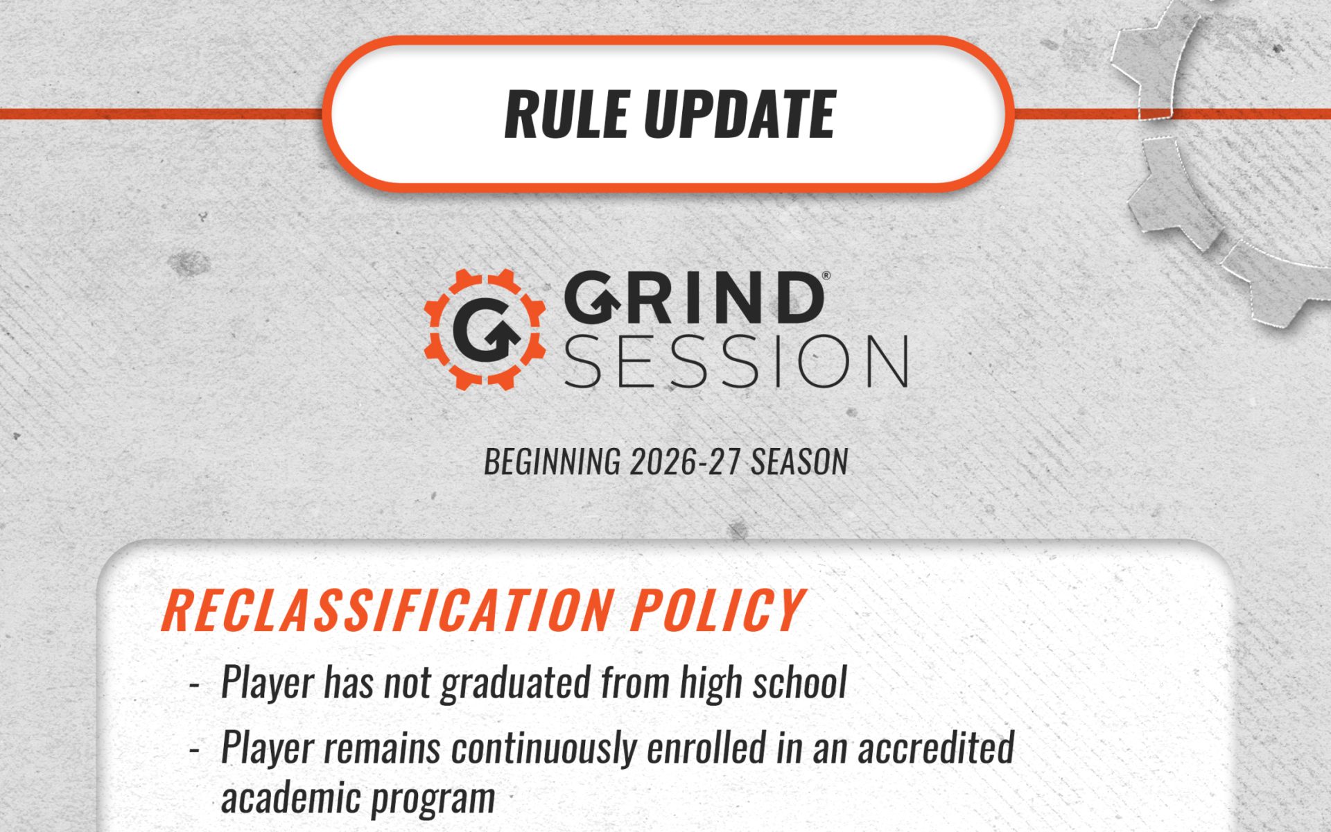 Rules Update