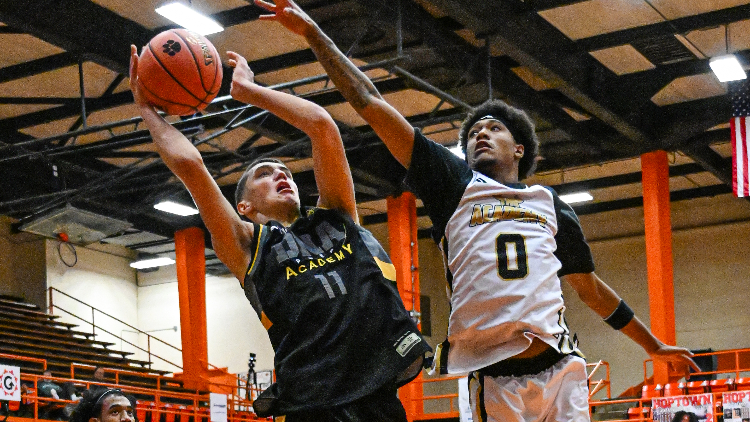 Martay Barnes move in for the blocked shot