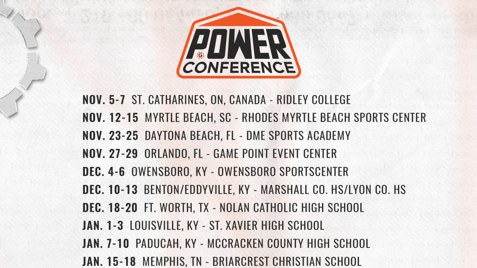 2026-2027 Power Conference Schedule