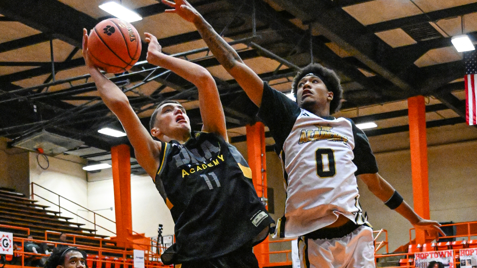 Martay Barnes move in for the blocked shot