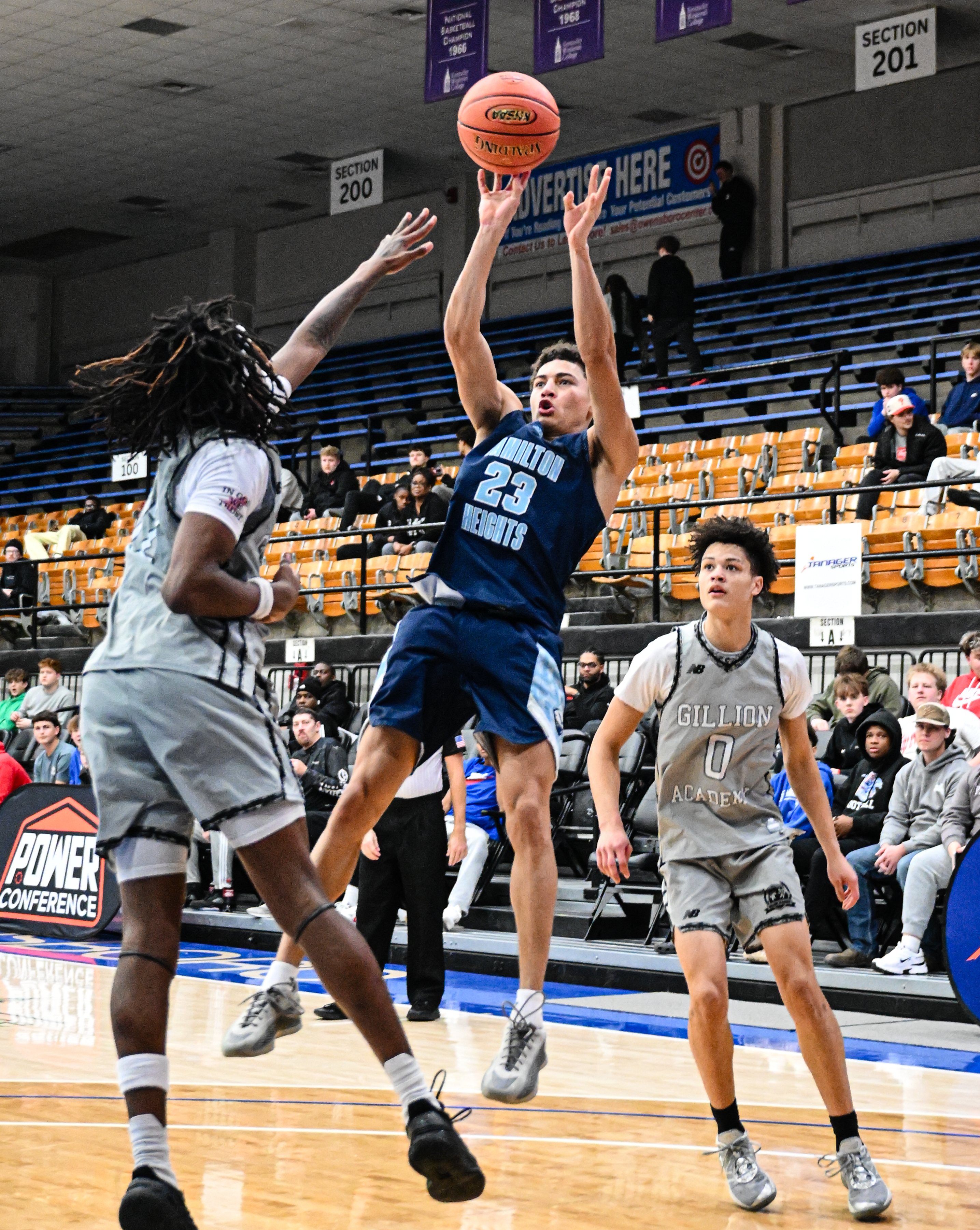 BJ Bradford with the short jumper over Willie Burnett III