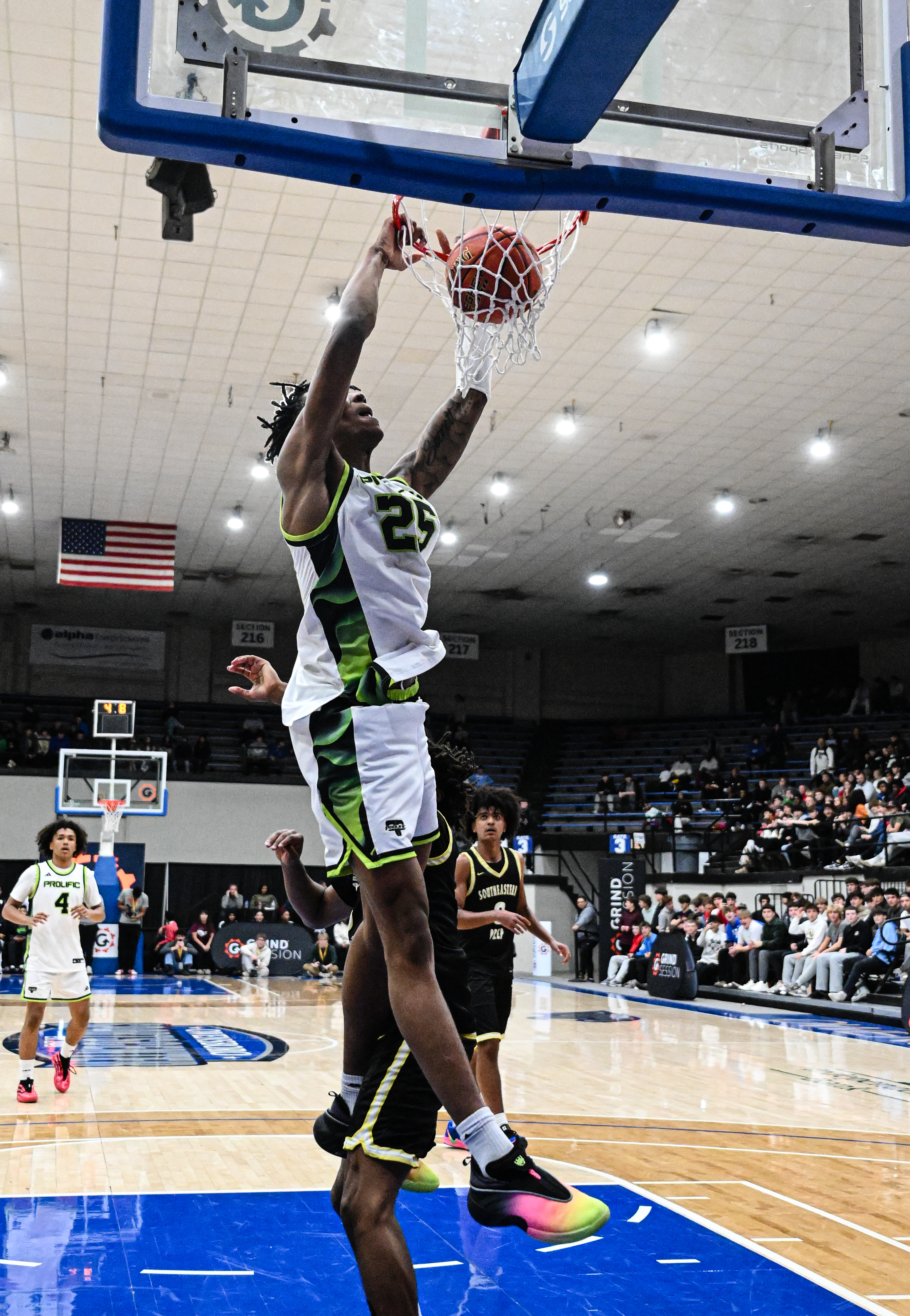 Davion Adkins with the two hand slam