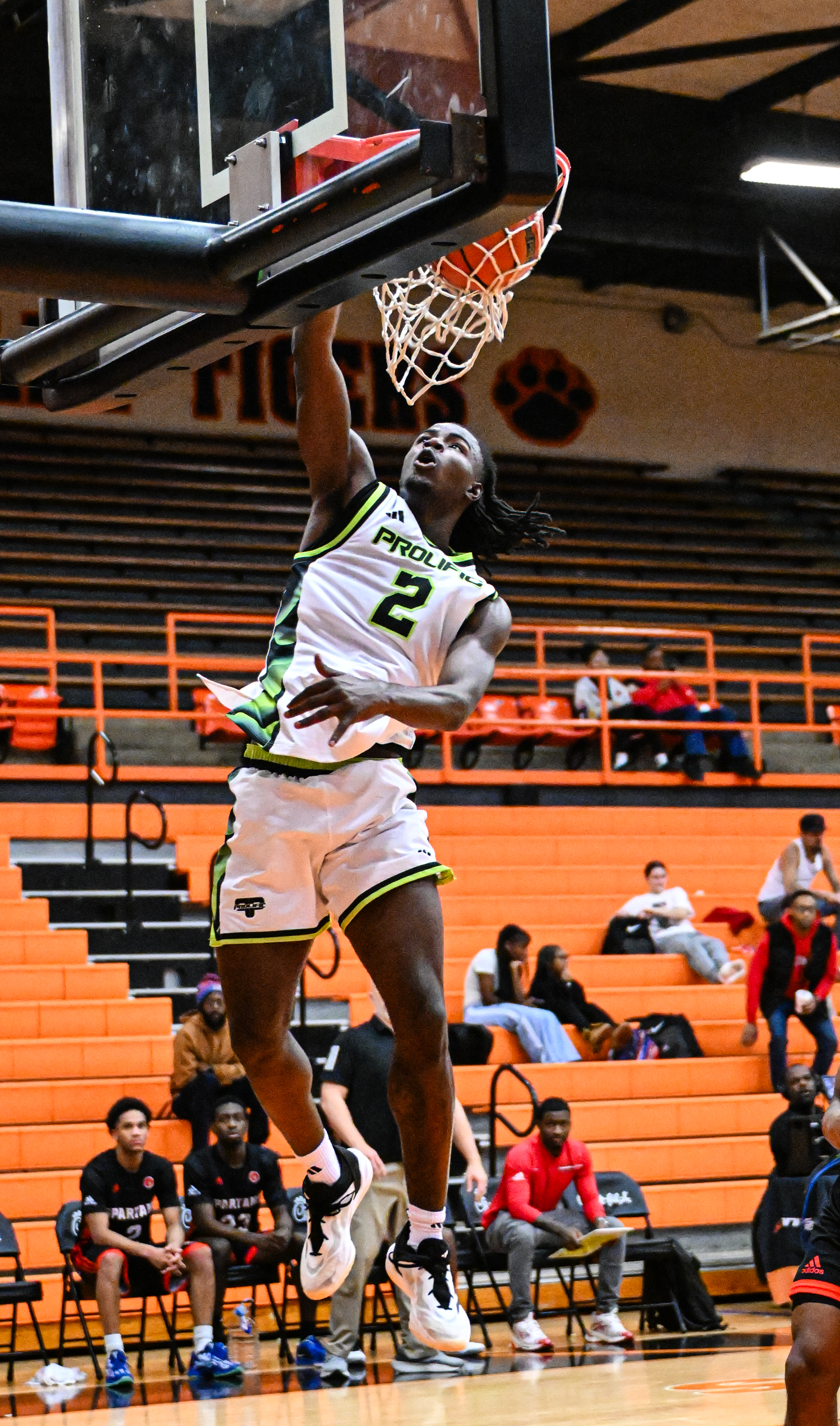 Caleb Holt finishes the fast break with a one hand slam