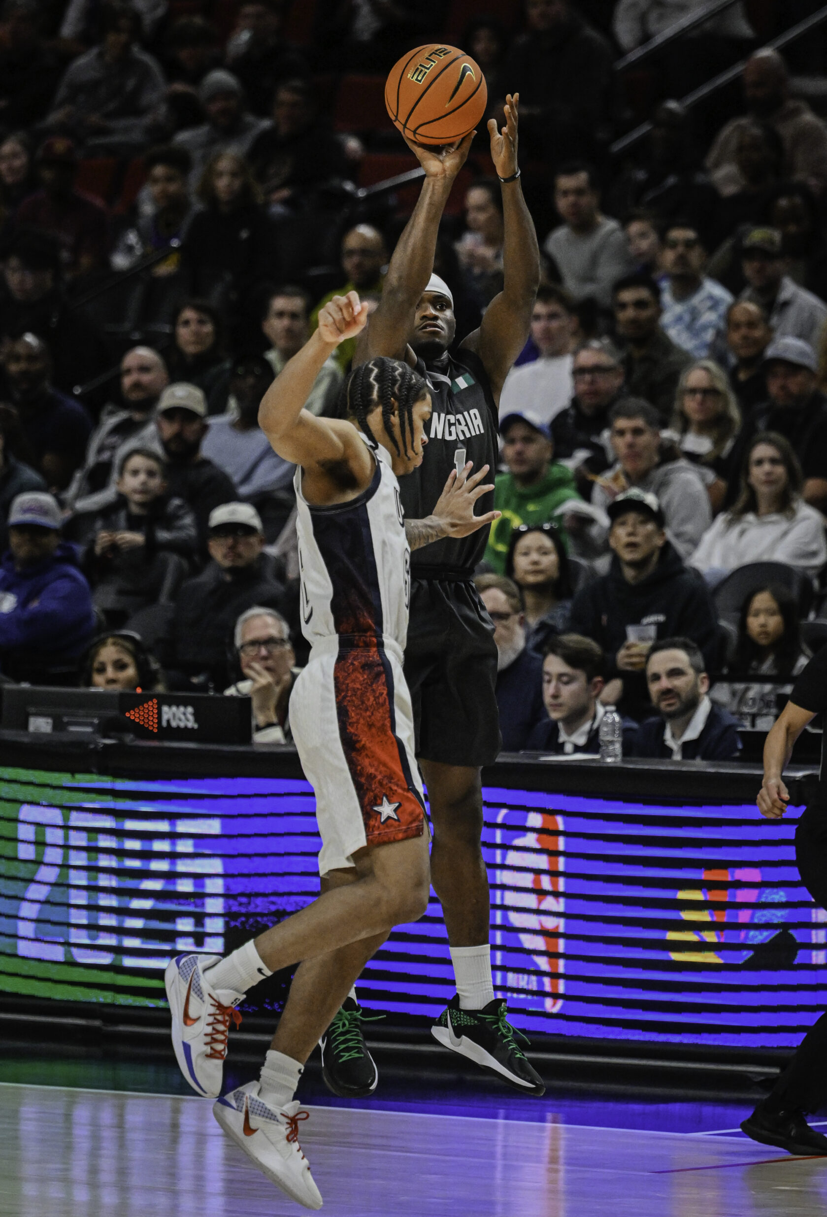Dream City Christian's Ikenna Alozie shoots a jumper for Nigeria
