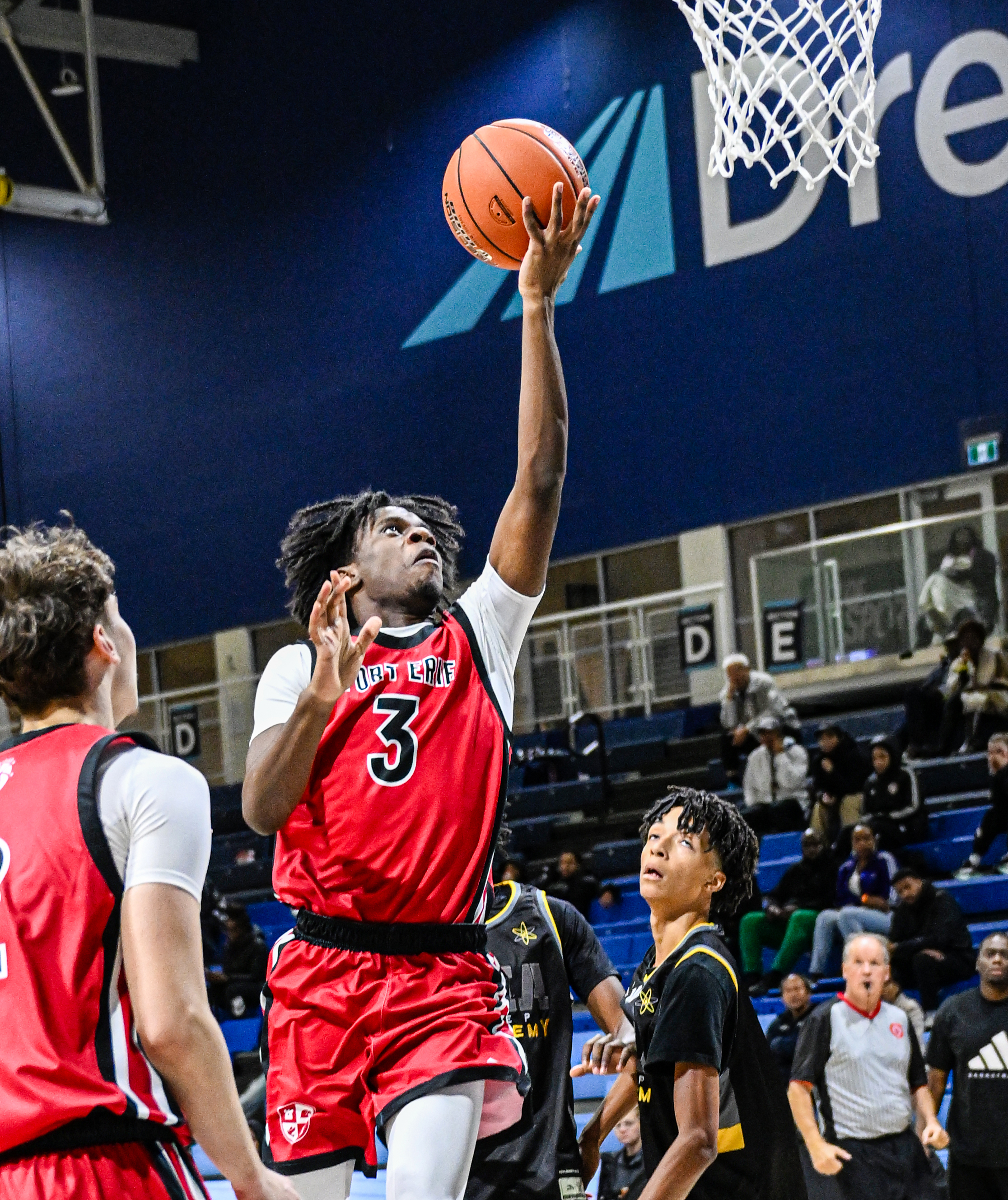 Daven Larosiliere with the fast break lay up for Ft Erie