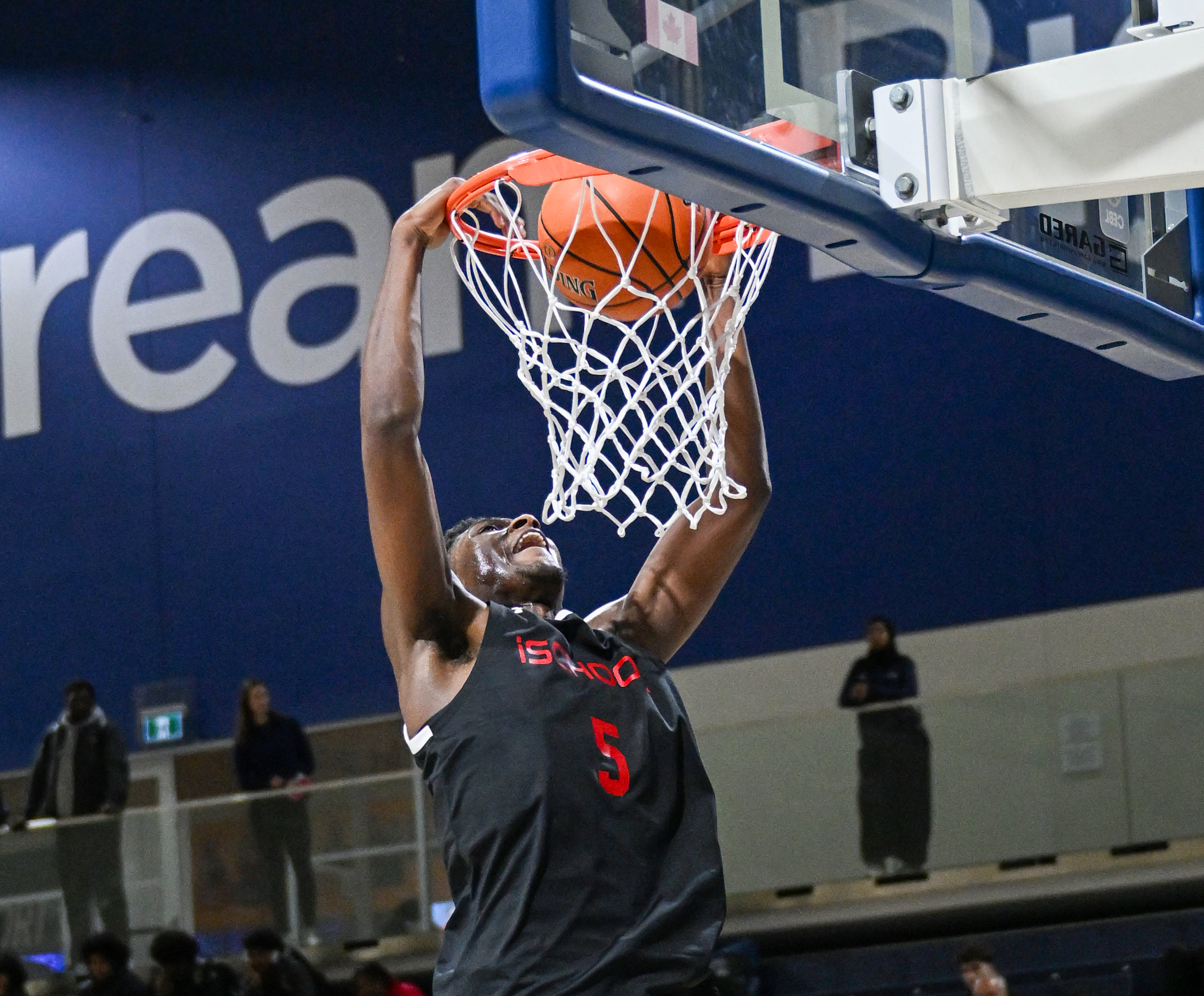 Mario Wooden Jr. with the fast break dunk for ischool