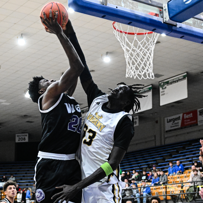 Academy of Central Florida's Symon Ghai with the blocked shot
