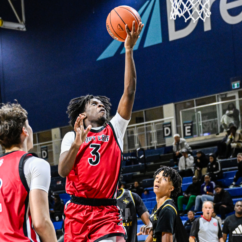 Daven Larosiliere with the fast break lay up for Ft Erie